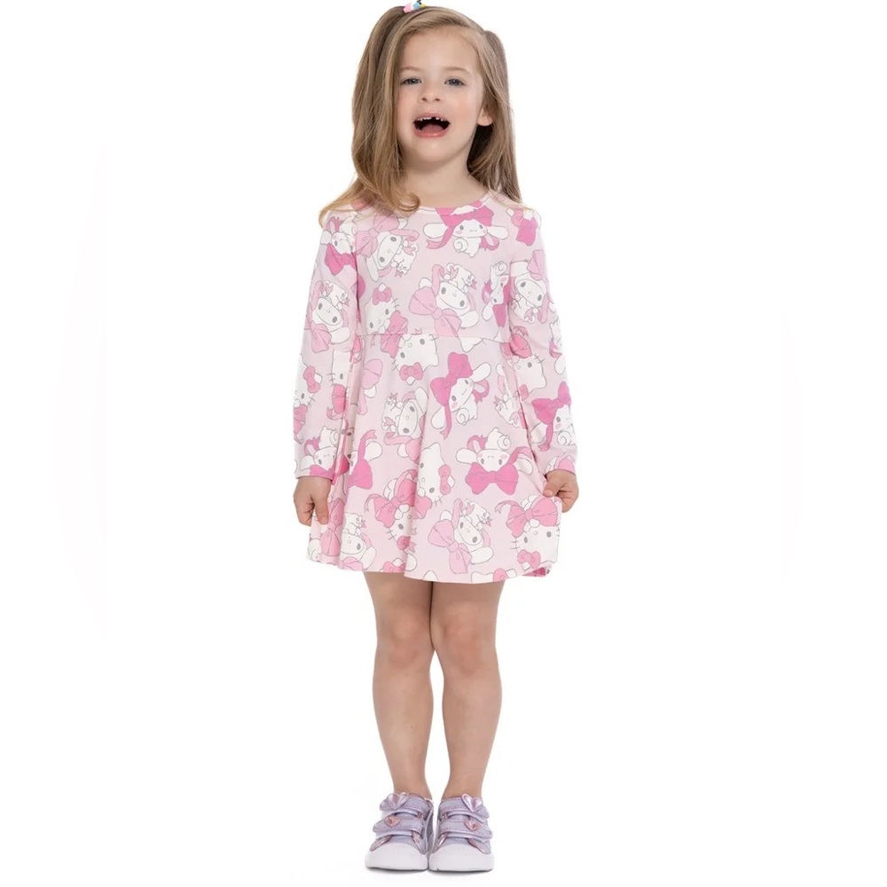 💖5 for $25💖 Hello Kitty Cinnamoroll Toddler Girls Long Sleeve Dress 2T Sanrio
